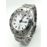 A Men’s Swiss Eagle Stainless Steel Date Watch. 44mm Case. Very Good Condition, New Battery Fitted