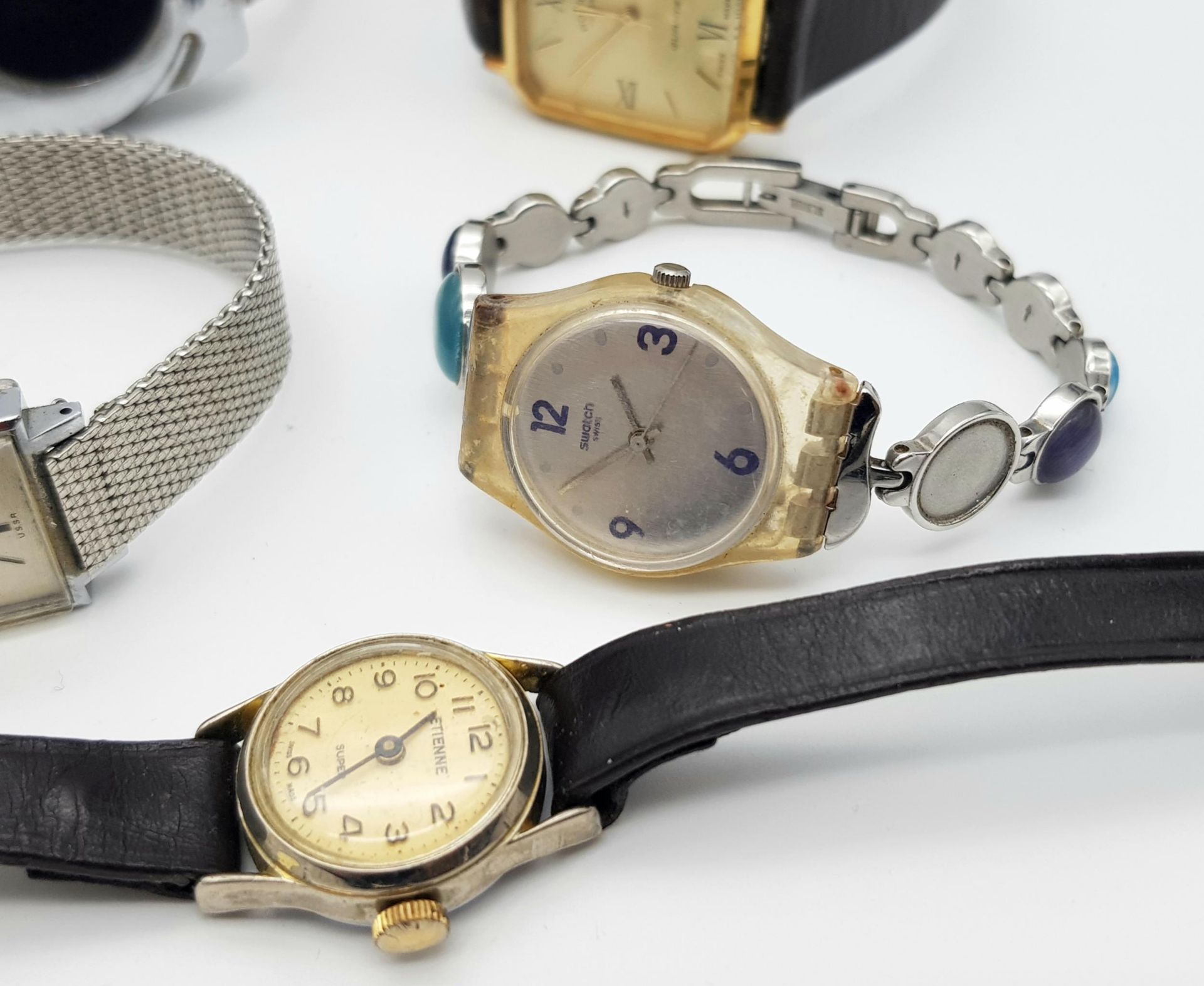 Five Different Style Vintage Watches. Includes Swatch and Voicer. As found. - Bild 2 aus 8