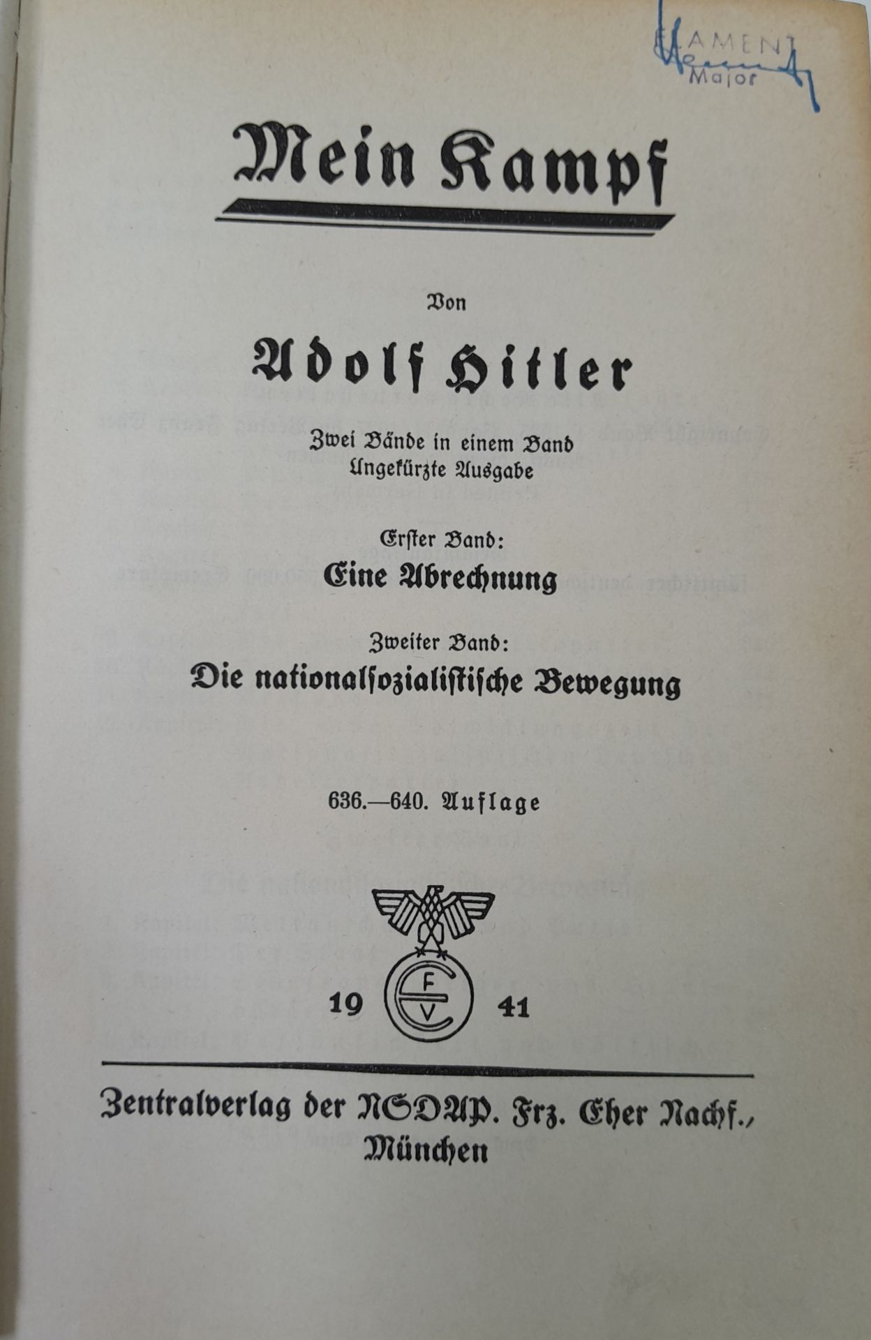 Boxed original 3rd Reich Wedding Edition Mein Kampf. The book is dated 1941 with a hand signed - Bild 3 aus 10