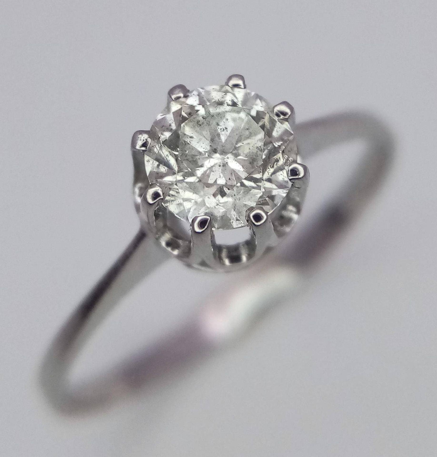 A 14K WHITE GOLD DIAMOND SOLITAIRE RING 0.33CT 1.5G SIZE O/P. BL 9001 - Bild 2 aus 5