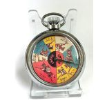 A Vintage gambling spinning horse racing gaming pocket watch . In working order