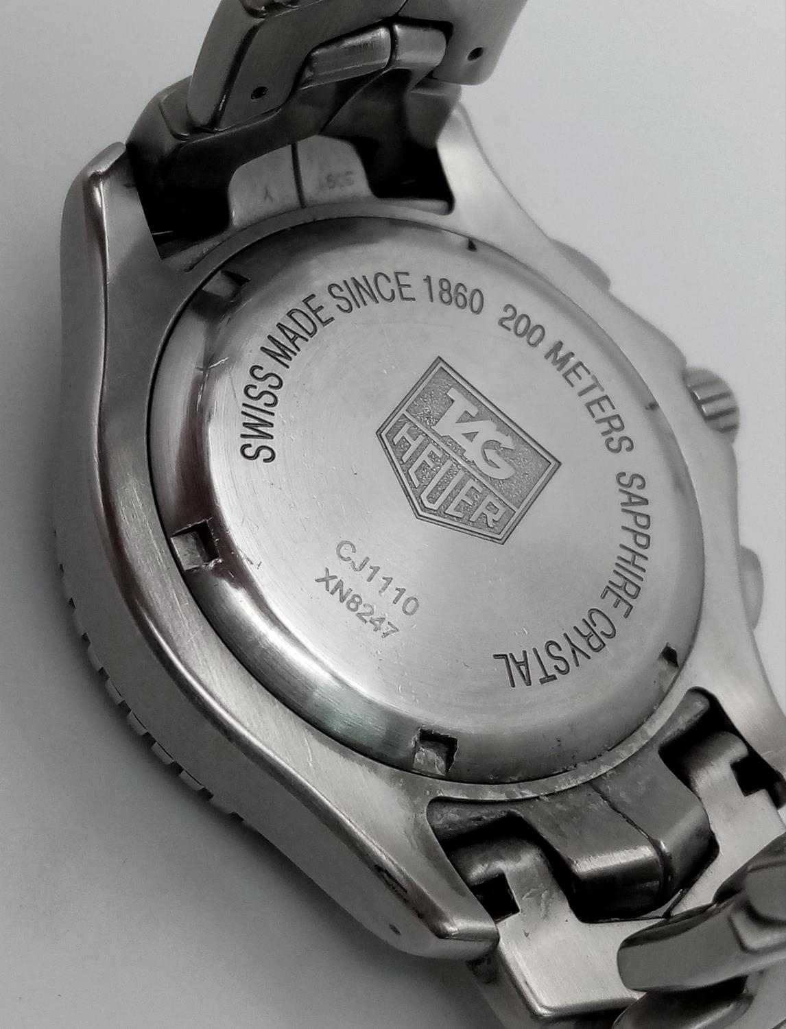 A Tag Heuer Link Quartz Chronograph Gents Watch. Stainless steel bracelet and case - 42mm. Black - Bild 8 aus 8