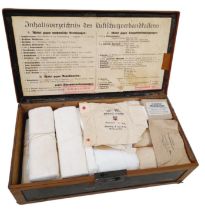 1937 Dated Luftshutz (Air Raid Police) First Aid Box with contents.