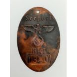 WW2 German Kriegsmarine Mail Sack Tag for the U-3040. The U-3040 was scuttled in Kiel on the 3rd May