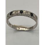 9 carat WHITE GOLD RING set with SPINEL and DIAMONDS. Full UK Hallmark. Presented in ring box. 2.2