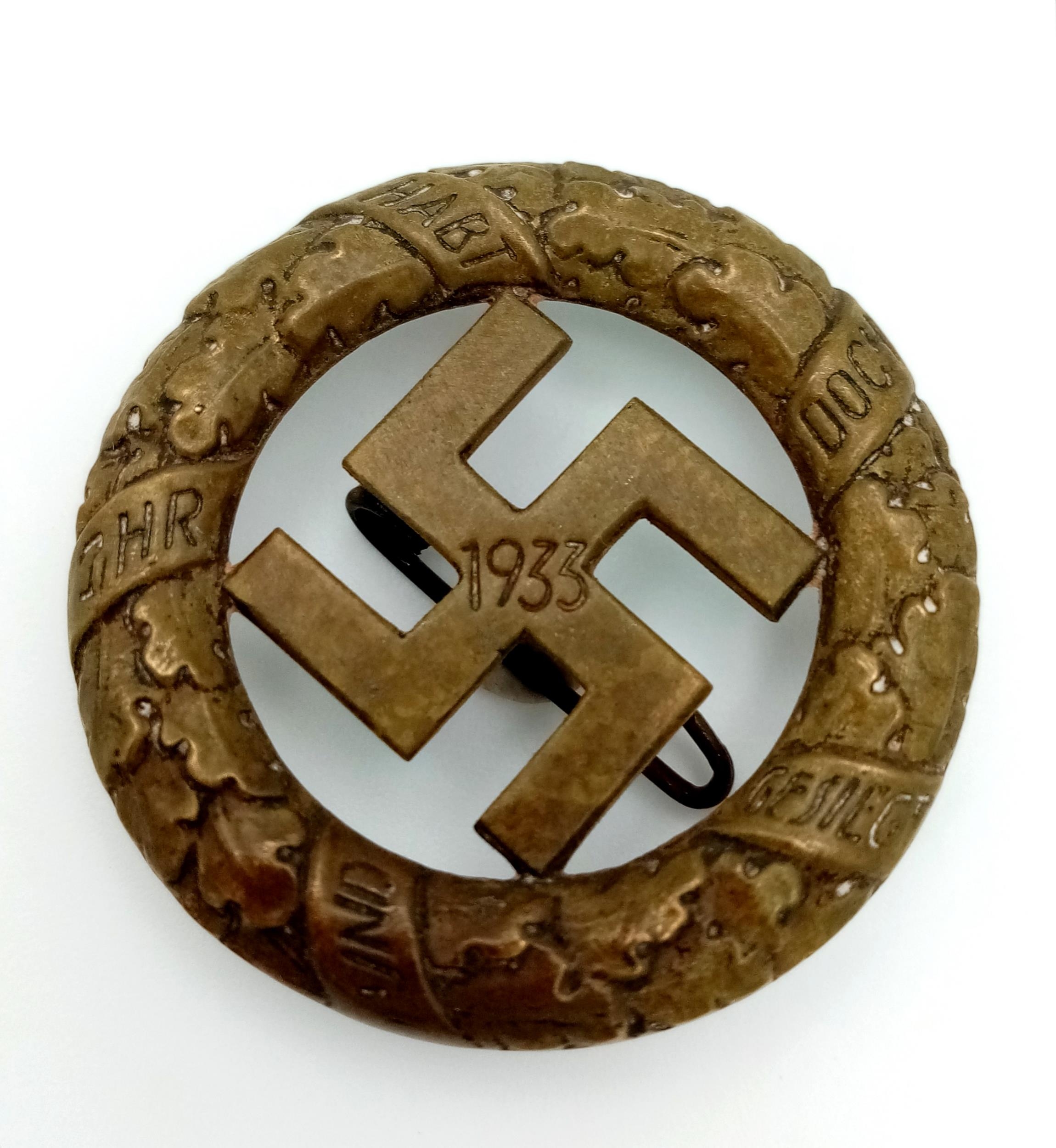 3rd Reich 10 Year Anniversary Badge of the Gau Munich Putsch. Maker Deschler & Sohn.