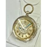 An Antique ladies silver pocket watch, as found.
