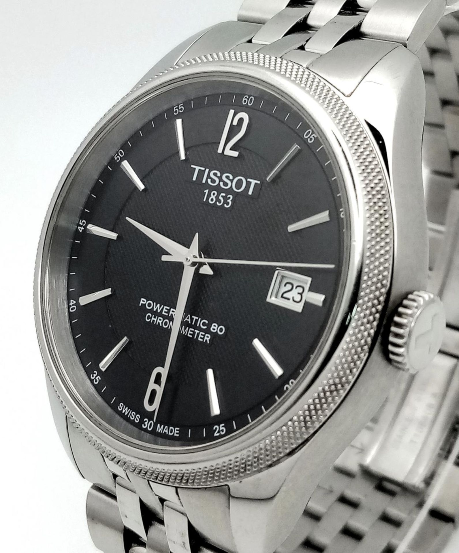 A Tissot Powermatic 80 Gents Watch. Stainless steel bracelet and case - 41mm. Black dial with date - Bild 5 aus 28