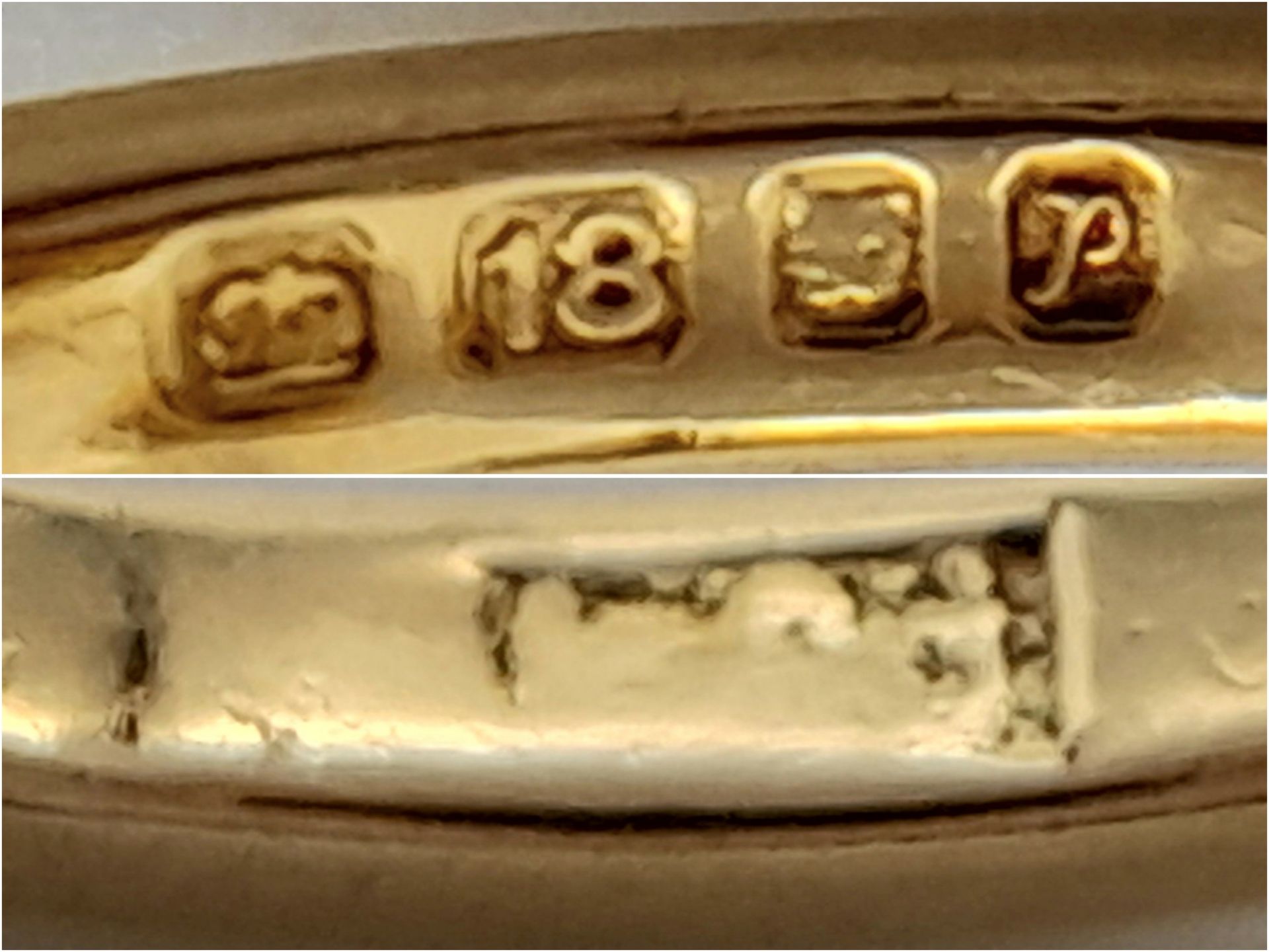 AN 18K YELLOW GOLD VINTAGE DIAMOND & SAPPHIRE RING. Size K, 3.5g total weight. Ref: SC 8070 - Bild 6 aus 6