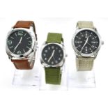 A Parcel of Three Unworn Military Homage Watches Comprising; 1) An Italian Navy Divers Watch-Panerai