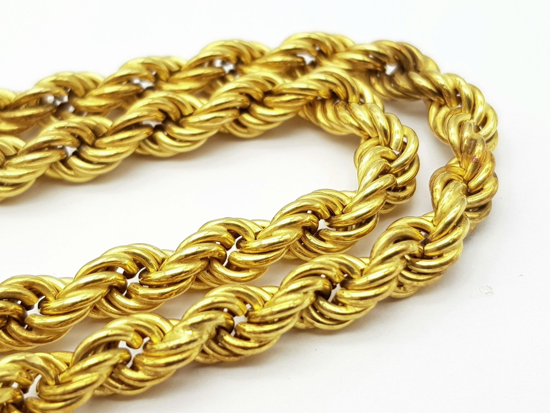 A 9K Yellow Gold Rope Necklace. 45cm length. 12.4g weight. - Image 3 of 5