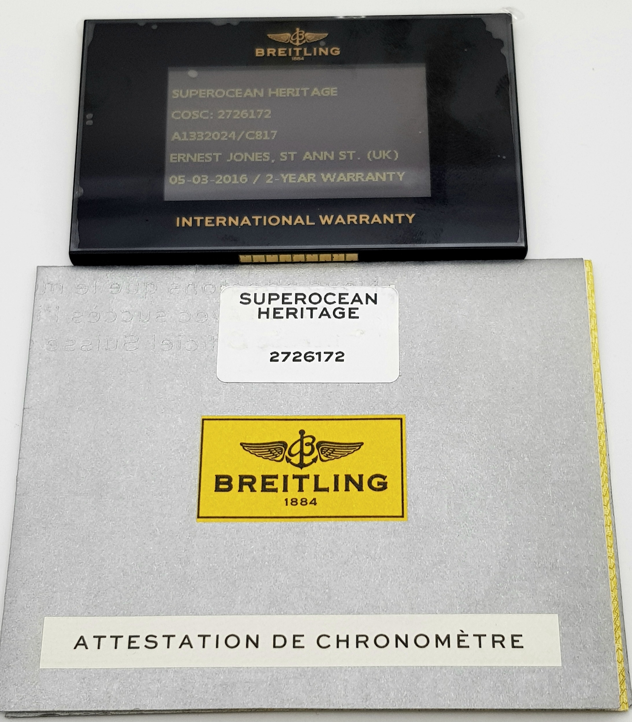 A BREITLING "SUPER OCEAN" AUTOMATIC GENTS WATCH IN STAINLESS STEEL WITH A VERY ATTRACTIVE BLUE - Bild 9 aus 10