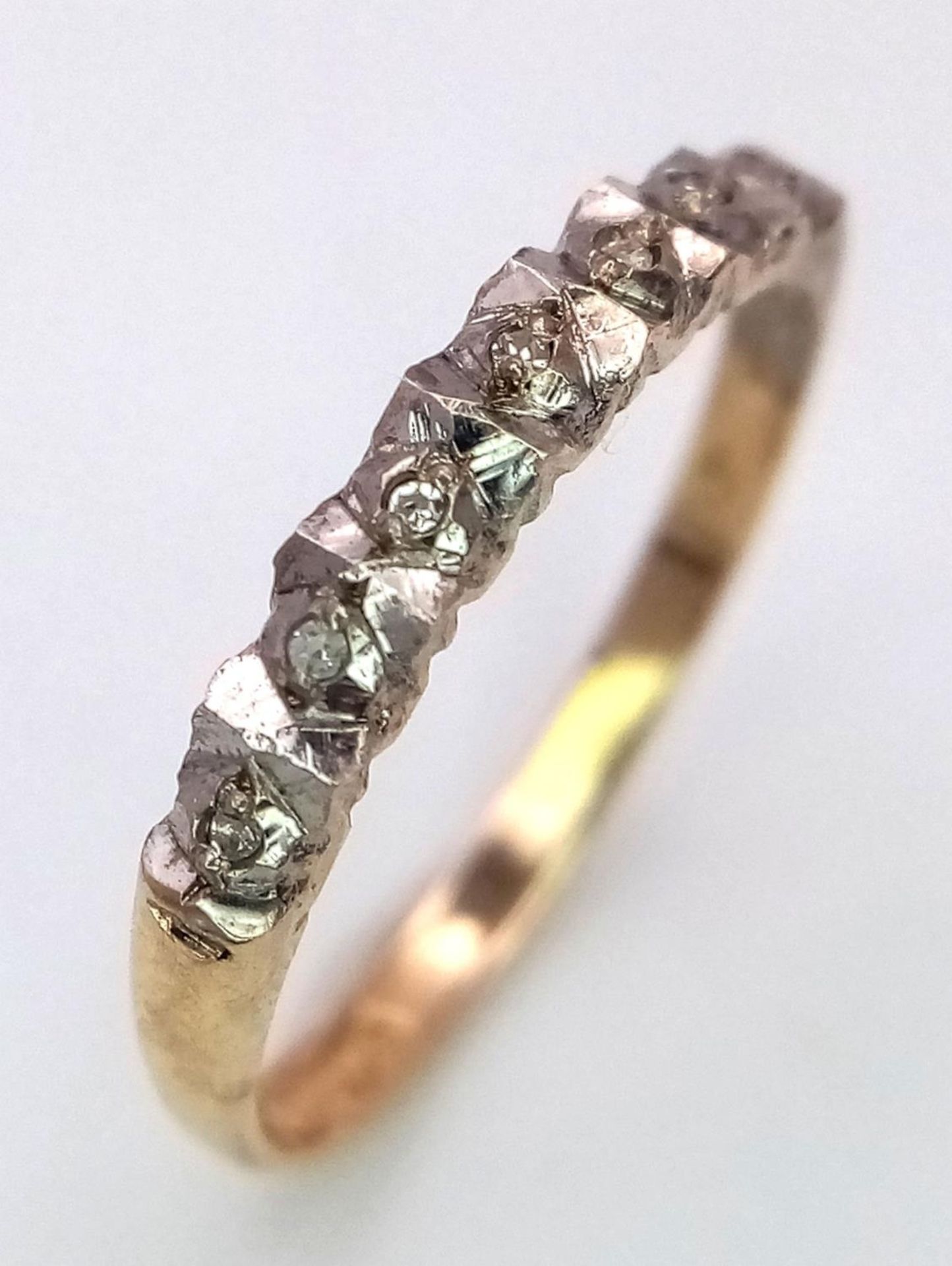 A 9K YELLOW GOLD DIAMOND BAND RING 1G SIZE L. ref: SPAS 9026 - Image 5 of 5
