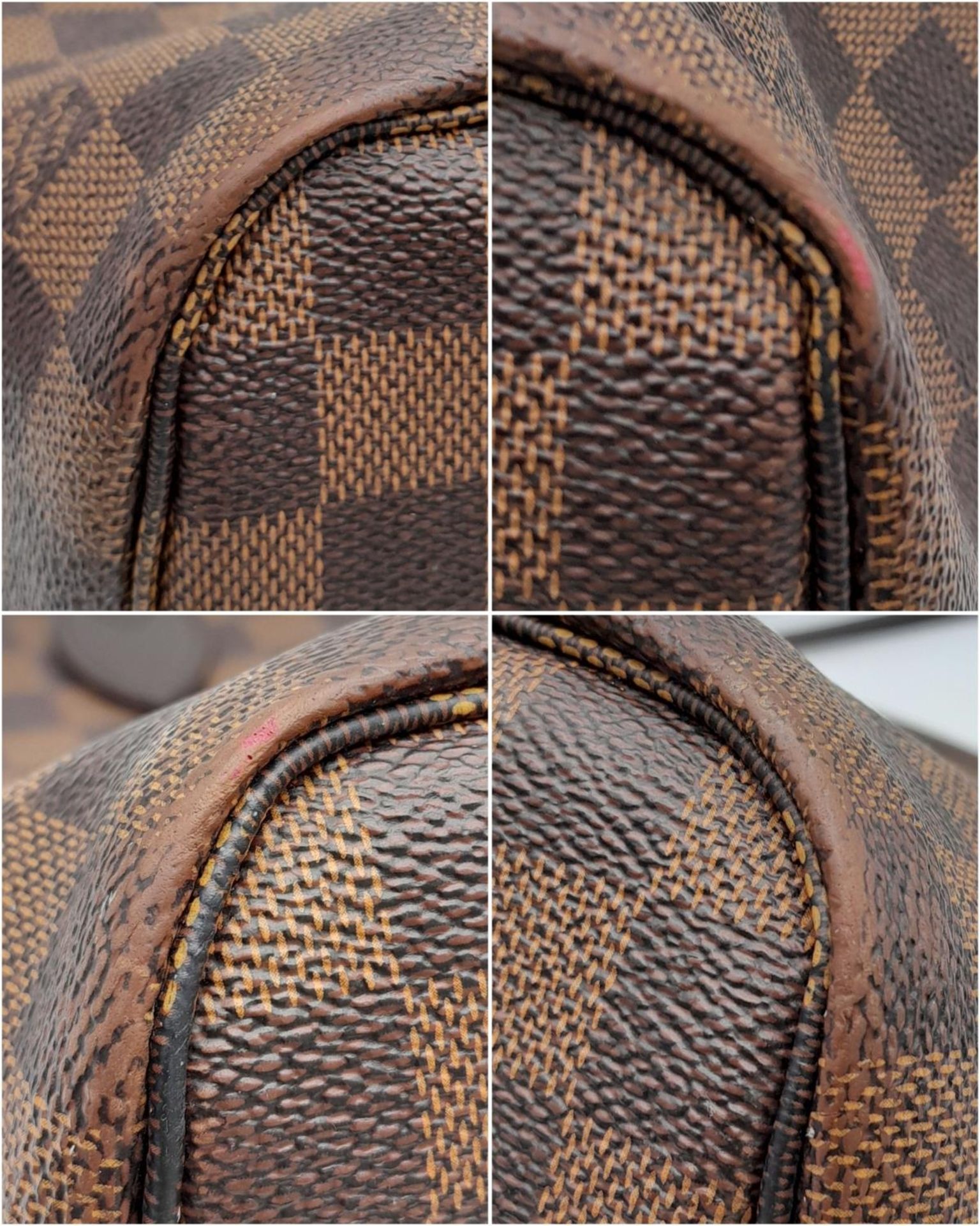 A Louis Vuitton Neverfull Damier Ebene Bag. Coated canvas exterior with leather trim, gold-toned - Bild 5 aus 12