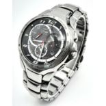 A Citizen Eco Drive Chronograph Gents Watch. Stainless steel bracelet and case - 42mm. Black dial