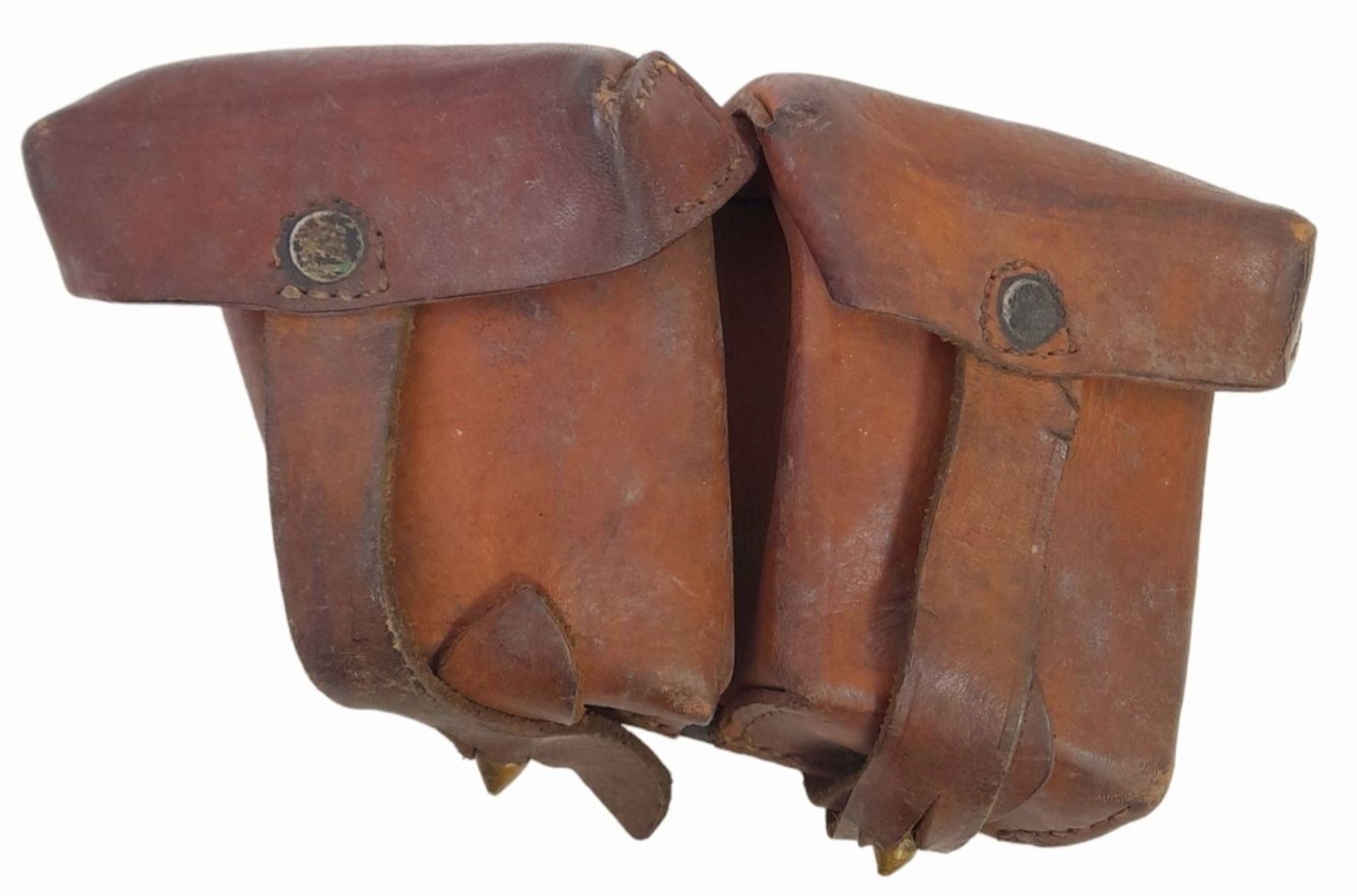 Two WW2 German Ammo Pouches with Four Empty Magazines. Complete with belt attachments. - Image 2 of 6