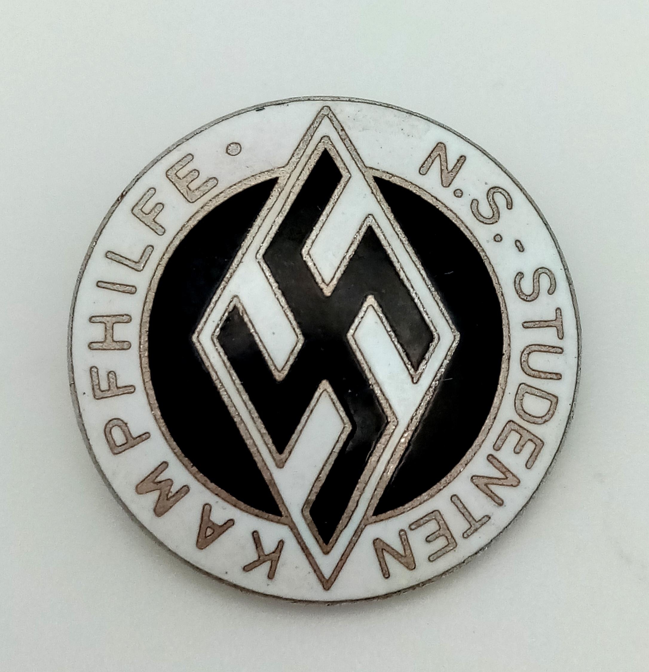 3rd Reich N.S Student “Kampfhilfe” Combat Aid Pin, given to Students who helped with the War Effort.