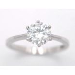 A 1ct Moissanite 925 Silver Ring. Size N. Comes with a GRA certificate.