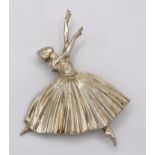 A Beautifully Crafted Vintage Hallmarked 1948/9 Silver Ballerina Brooch by the Birmingham