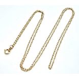 A 9K Yellow Gold Disappearing Necklace. 48cm length. 0.75g weight.