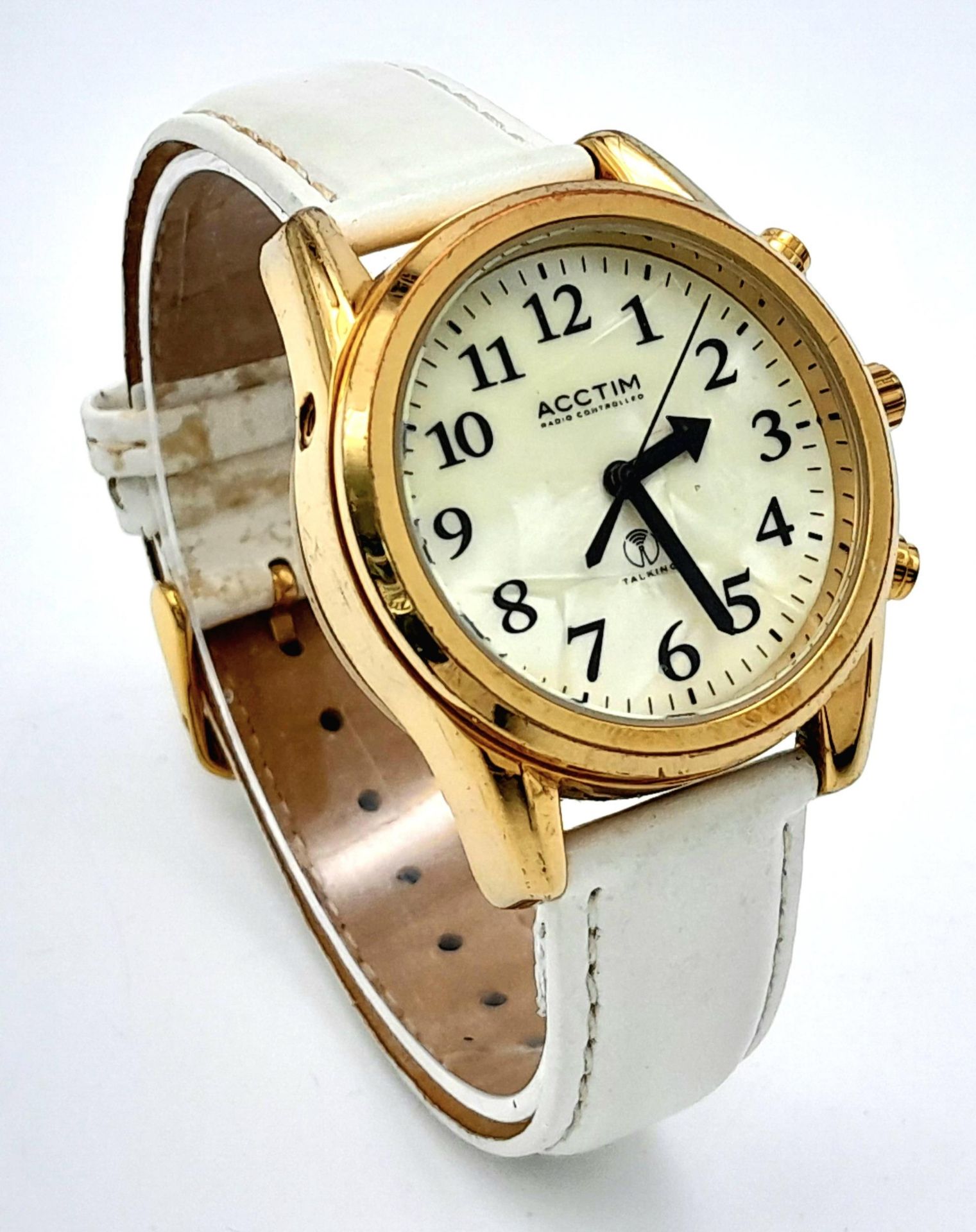 A Gold Tone, Radio Controlled Talking Watch by Acctim. Full Working Order, Very Good Condition. - Image 4 of 6