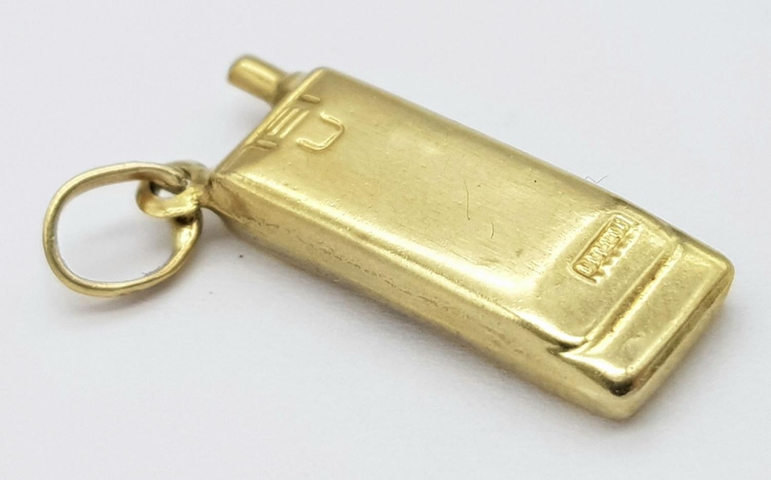 A 9K YELLOW GOLD MOBILE PHONE CHARM 0.8G , 20mm x 18mm. SC 9017 - Image 3 of 5
