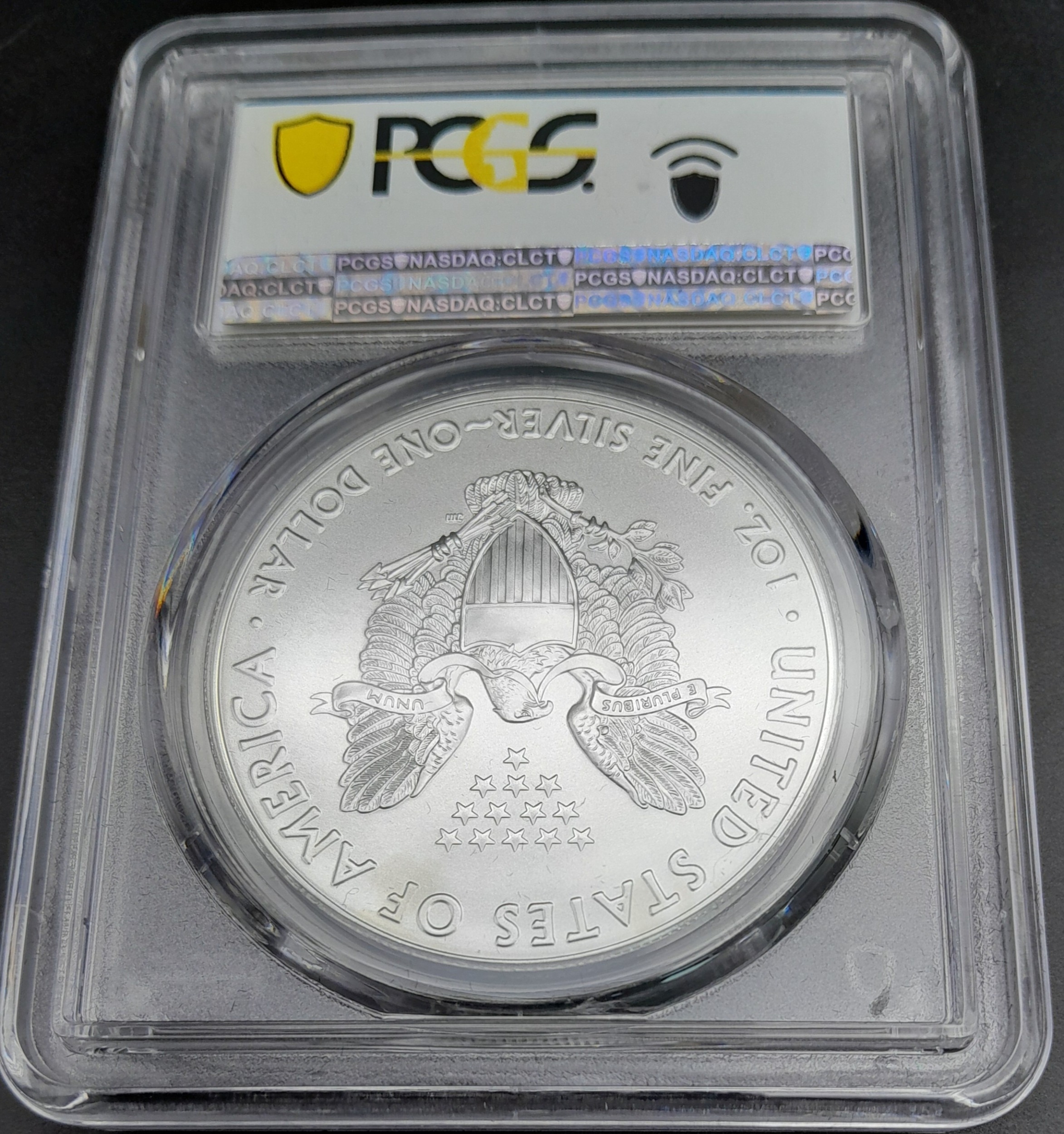 A Limited Edition (1 of 200), Early Issue Fine Silver Slabbed and Cased 2021 Silver Eagle with - Image 2 of 5