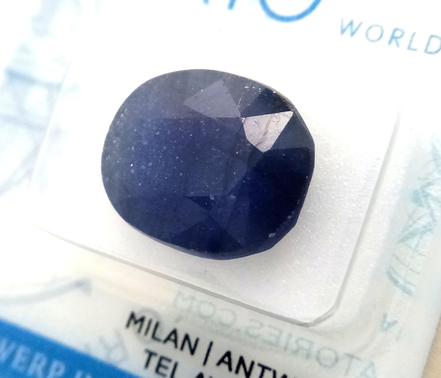 A Natural 11.63ct Blue Sapphire - AIG Milan Certified and Sealed. - Image 2 of 4