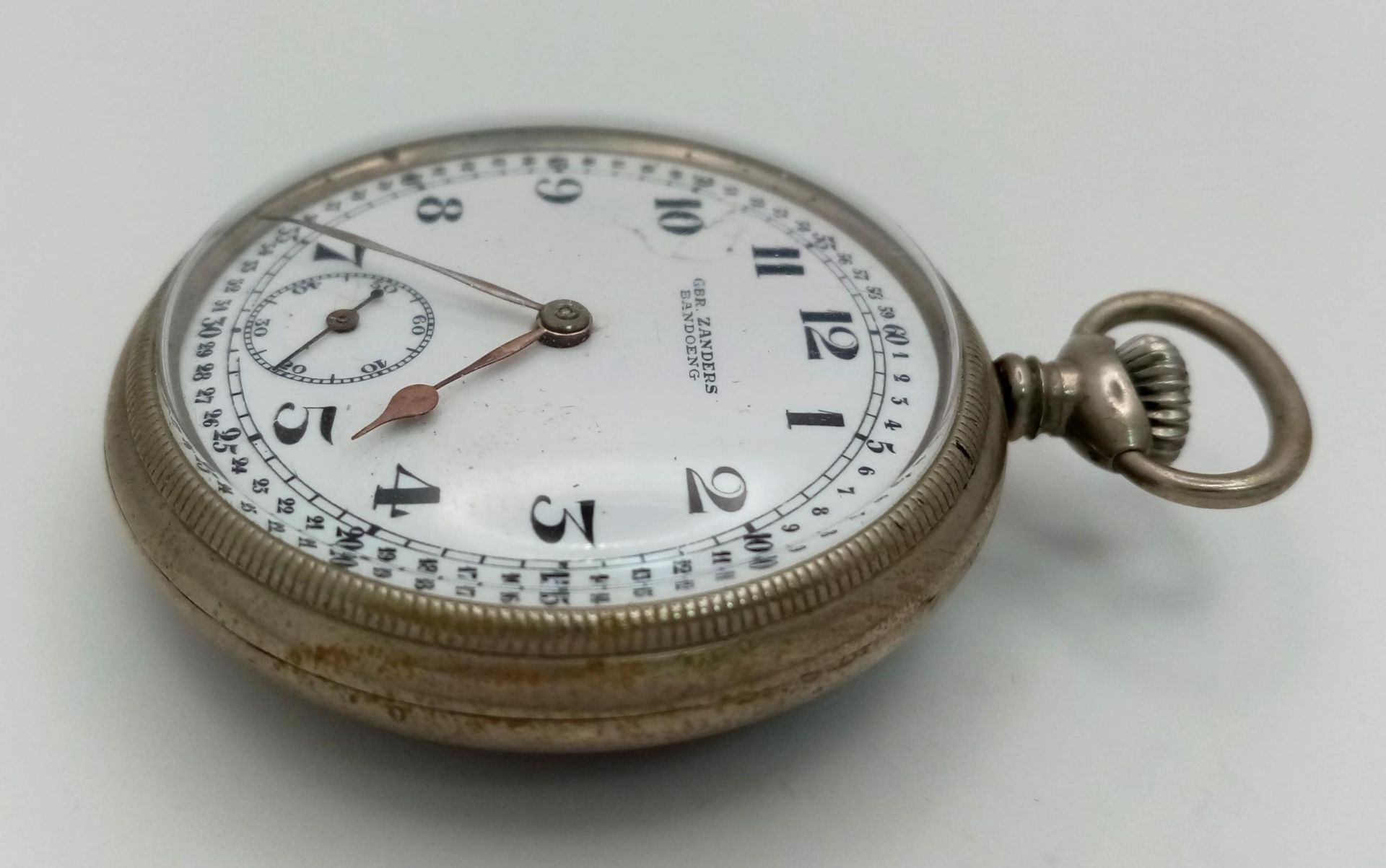 WW2 German Patriotic Pocket Watch. The Bucke Centre of an SA Buckle has been soldiered to the back - Image 2 of 2