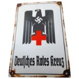 WW2 German DRK (German Red Cross) Enamel Sign.