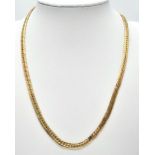 A 9K Yellow Gold Herringbone Chain. 40cm. 10.75g