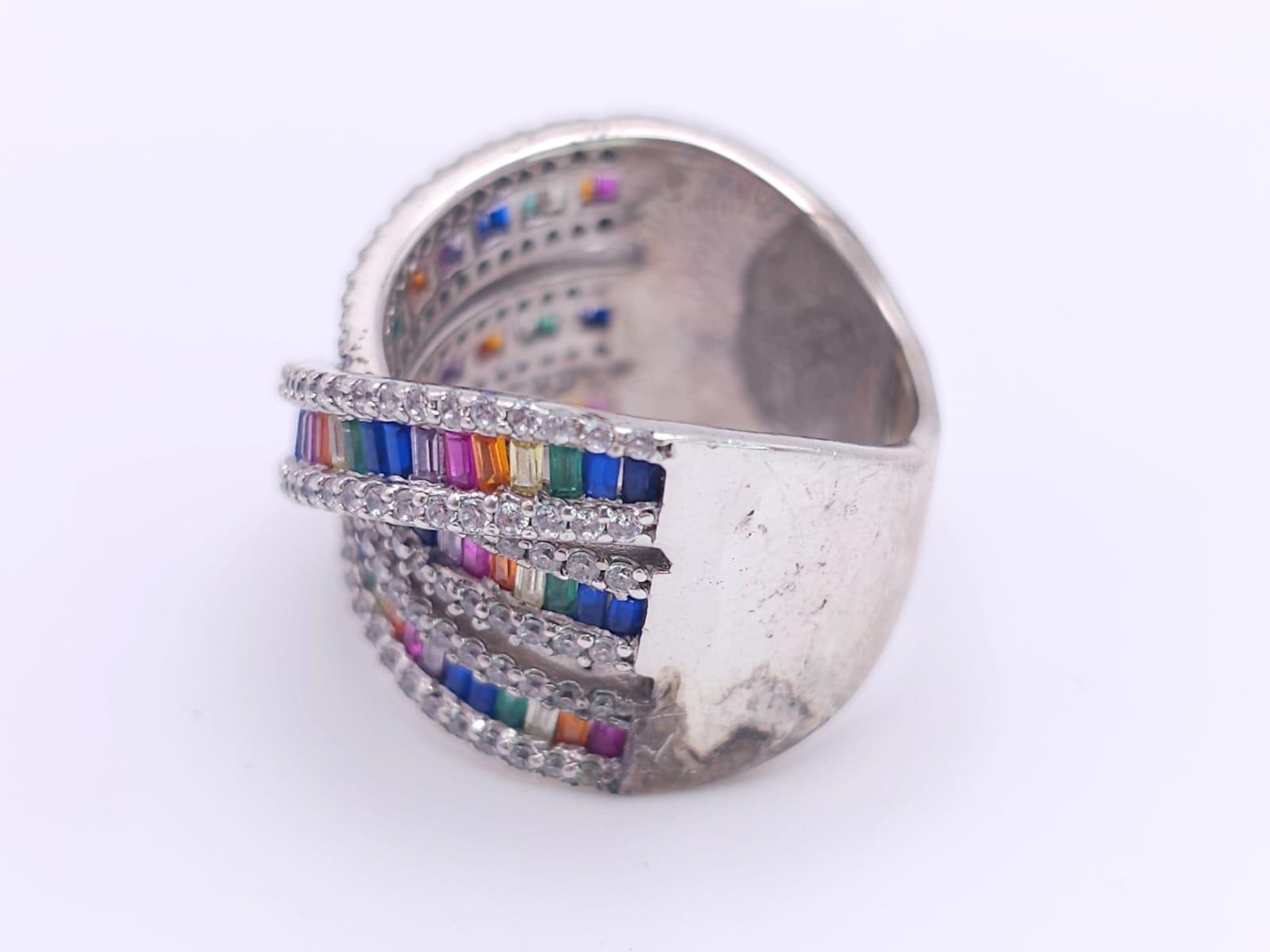 Three Different Style Fancy Sterling Silver Rings - 2 x P, 1 x N. 21.2g total weight. Ref: 016551. - Image 5 of 19