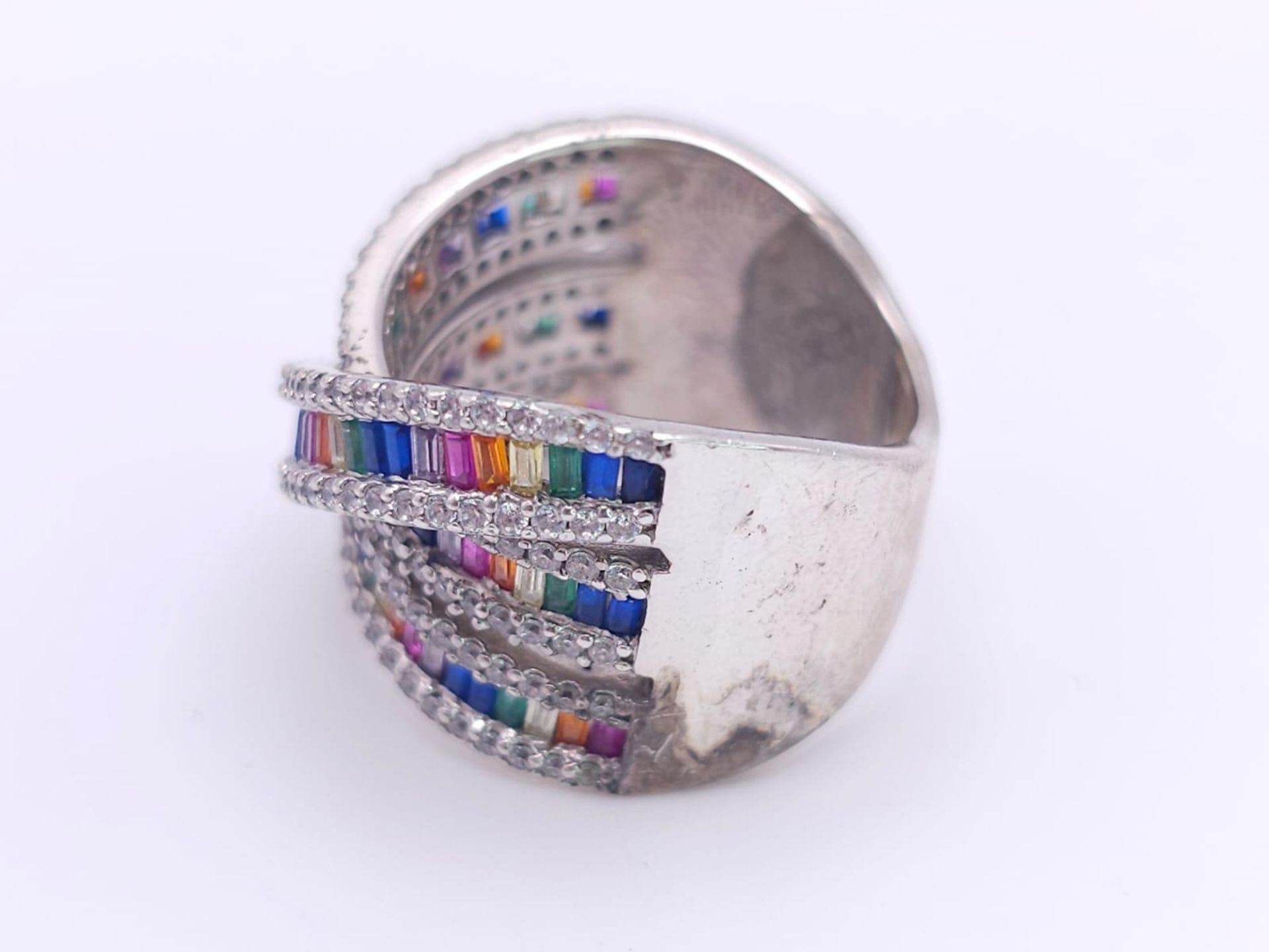 Three Different Style Fancy Sterling Silver Rings - 2 x P, 1 x N. 21.2g total weight. Ref: 016551. - Image 5 of 19