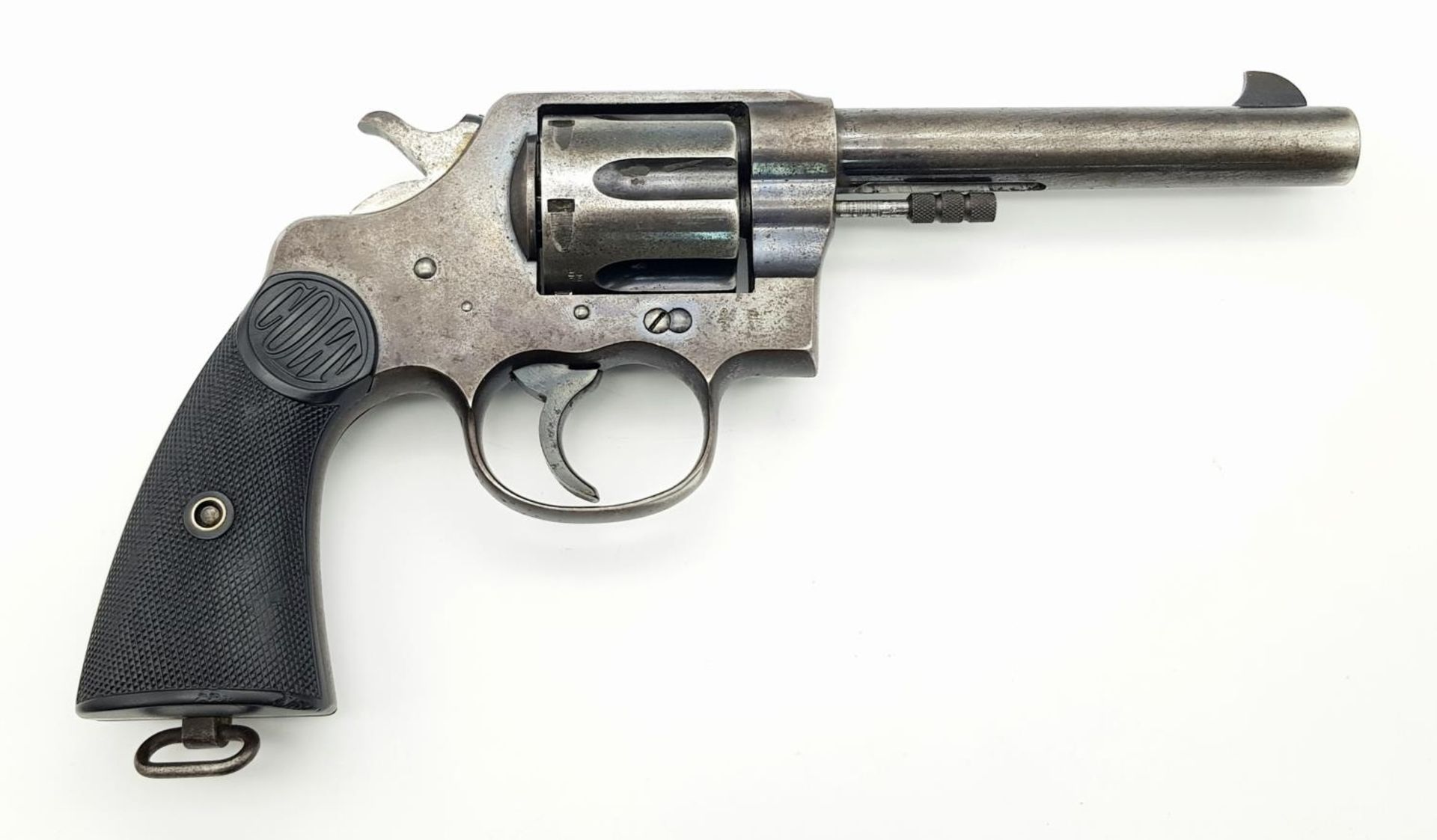 A Rare WW1 Deactivated Colt Revolver with Leather Holster. These British contract Colt revolvers - Image 4 of 11