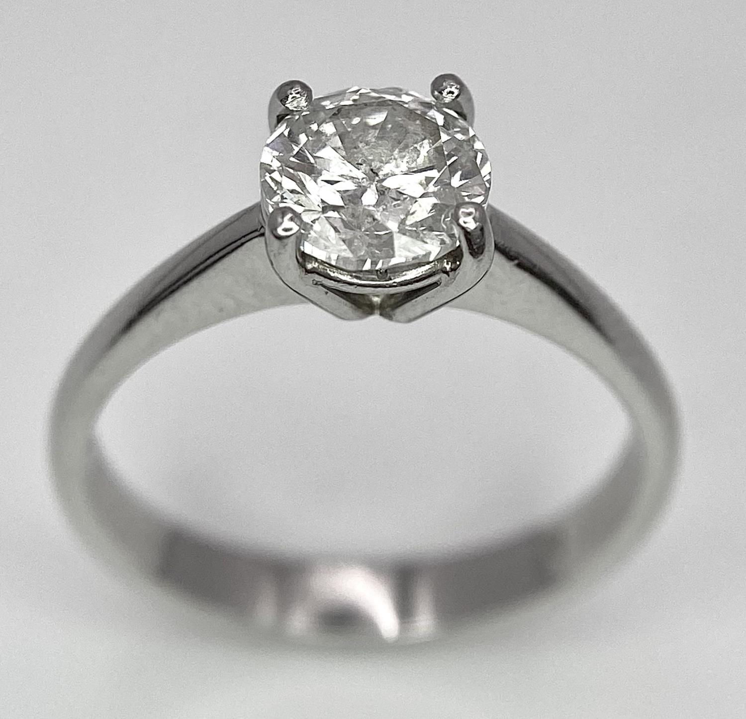 A Platinum Diamond Solitaire Ring. Size L. 4.1g total weight. - Image 2 of 6