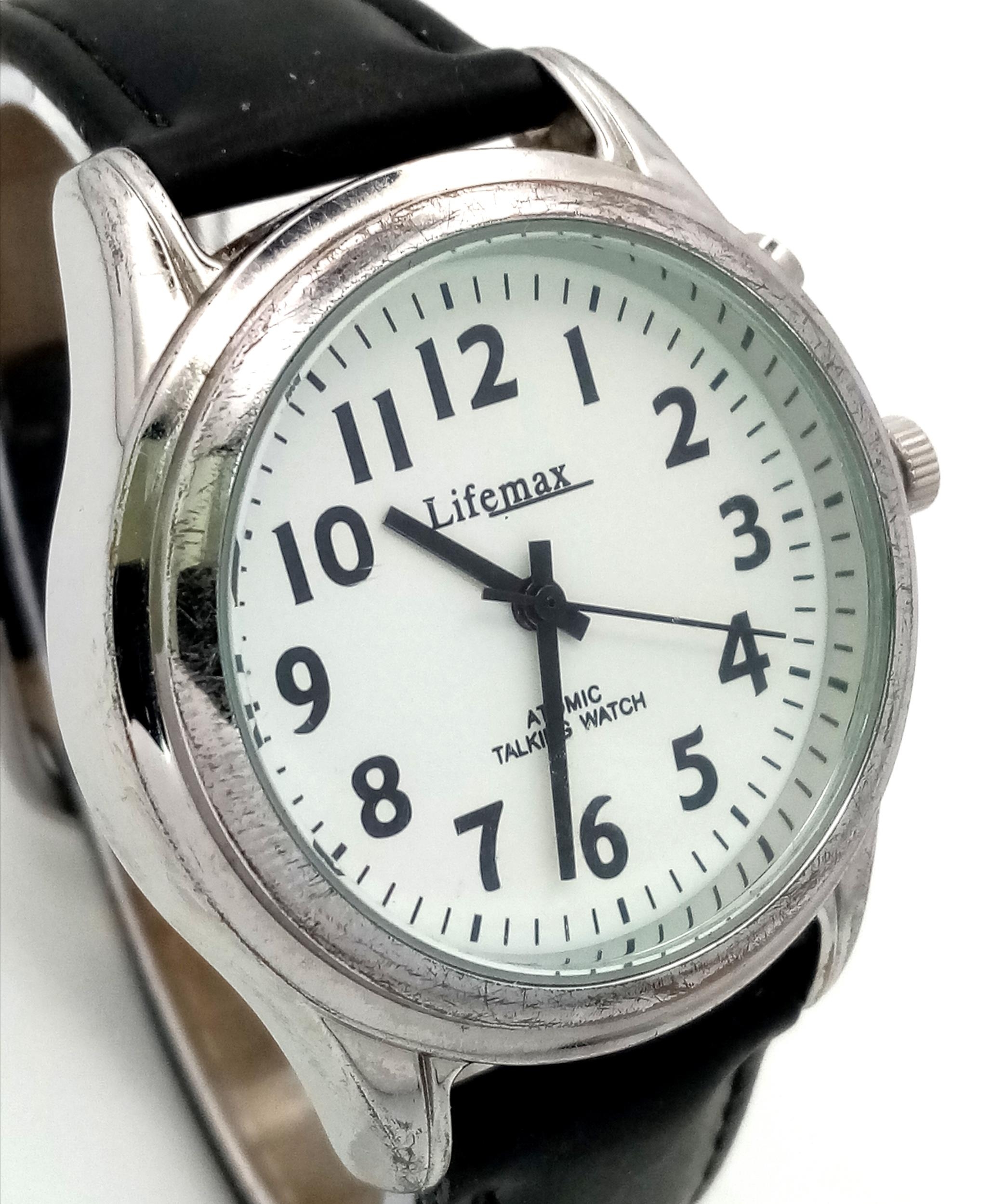 A Very Interesting and Scarce Vintage Lifemax Atomic Talking Watch with Radio Signal Updated Timing. - Image 4 of 5