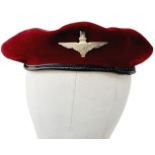 1943 Dated British Paratrooper Beret, The leather banding is coming away from the actual beret in