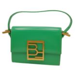 A By Far Patent Green Leather Hand/Shoulder Bag. Gilded hardware. Adjustable straps. In very good