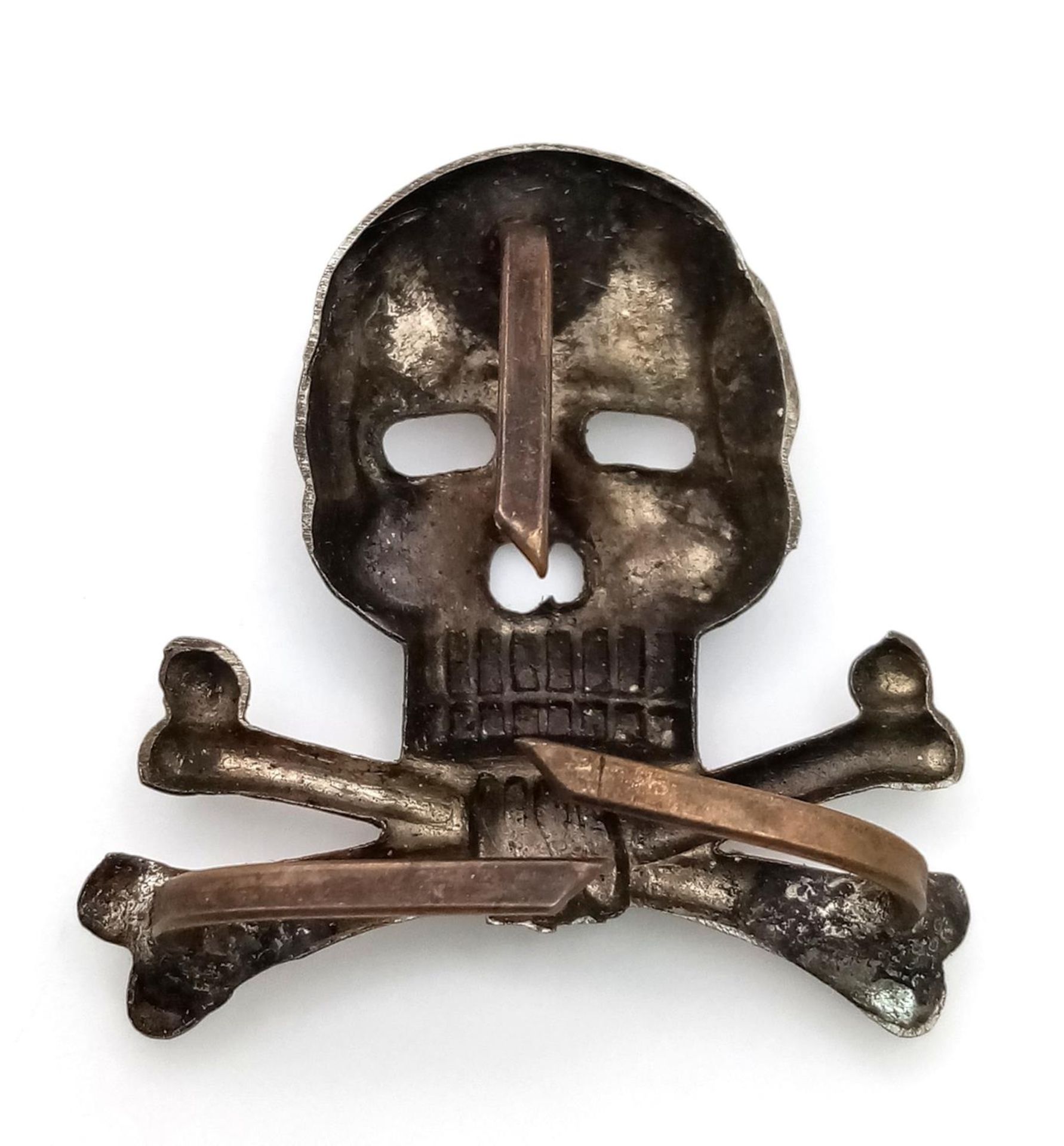 WW1 Imperial German & WW2 German Brunswick Reg Cap Skull Badge. - Image 2 of 3