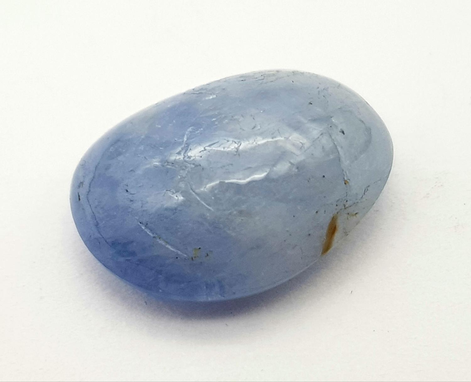 A 17.20ct Untreated Cabochon Burmese Blue Sapphire - GFCO Swiss Certified. - Image 2 of 5