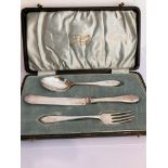 Antique SILVER FORK,KNIFE, & SPOON SET. Clear Hallmark for William Suckling, Birmingham 1937.