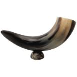 A Repro Resin Large Animal Horn with Libation Cup attached. 55cm horn