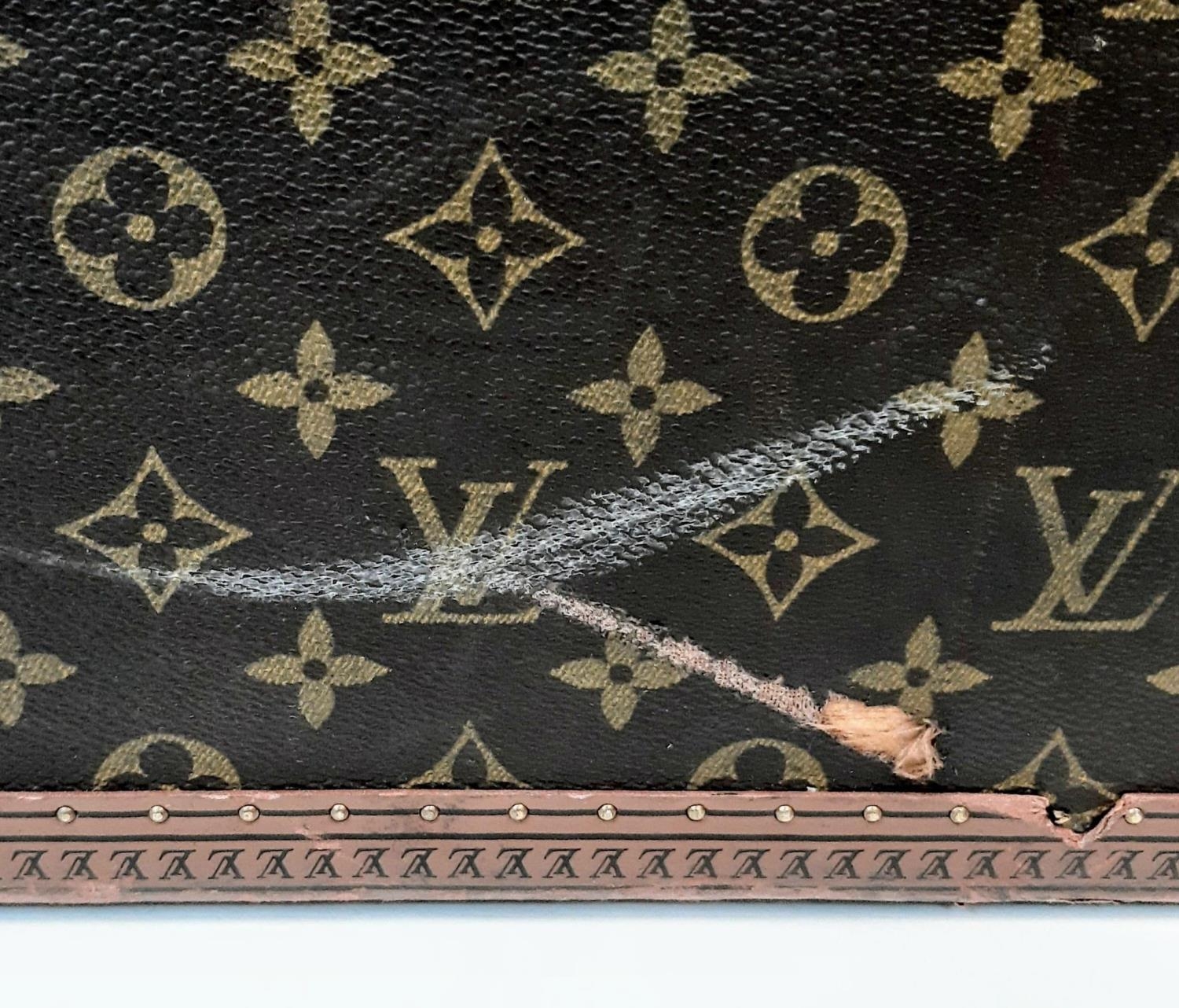 A Vintage Louis Vuitton Bisten 80 Trunk. Famous Monogram Leather With Gold Tone Hardware. Size - Image 6 of 9