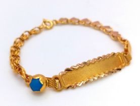 A Babies 14K Gold Identity Bracelet. 12cm. 1.6g