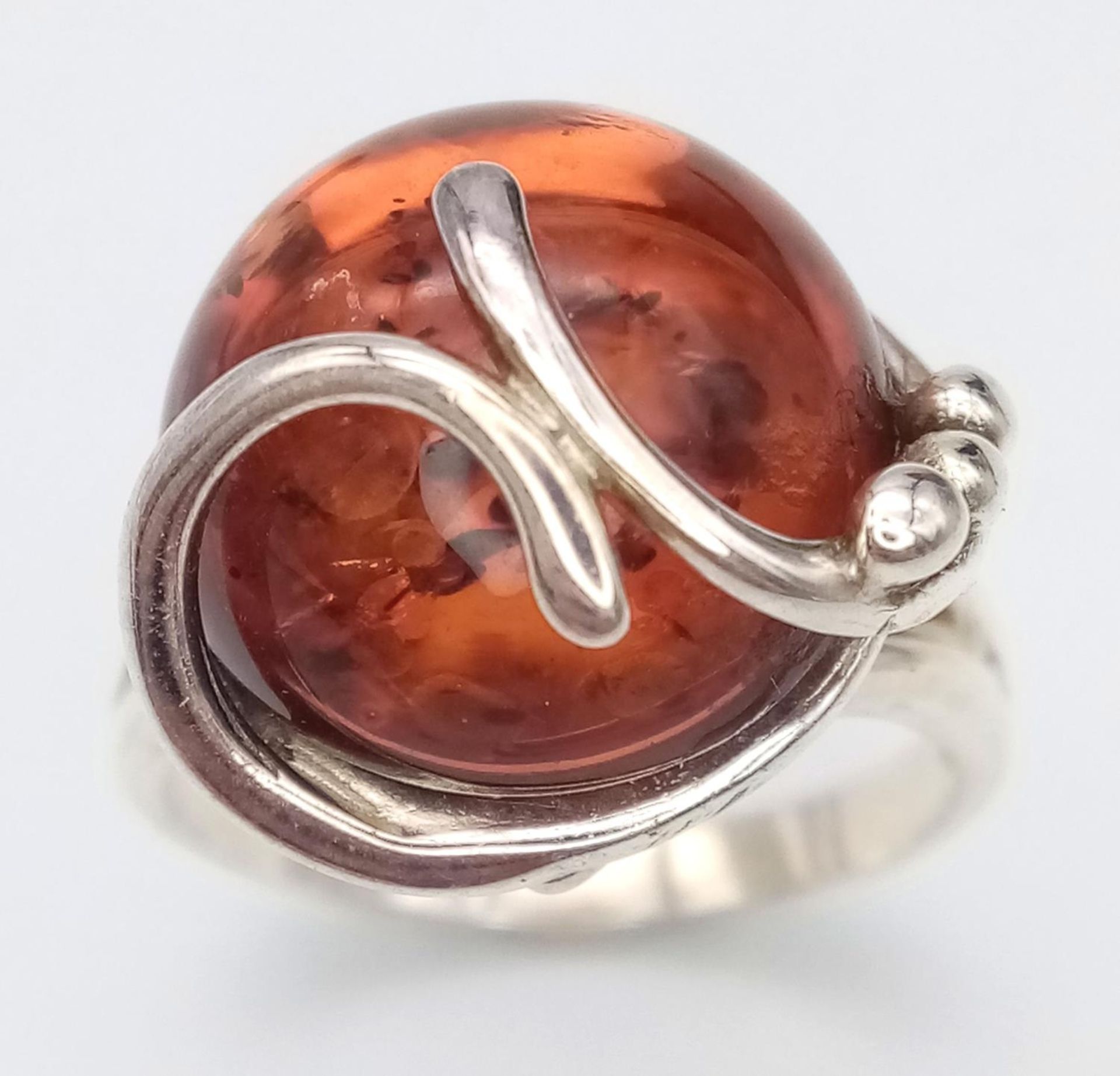 Two Amber Rings and One Pendant. R and T. 4cm pendant. - Image 3 of 5