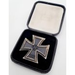 WW2 Cased German Iron Cross 1st Class. The award is of 3 part construction with an iron core.