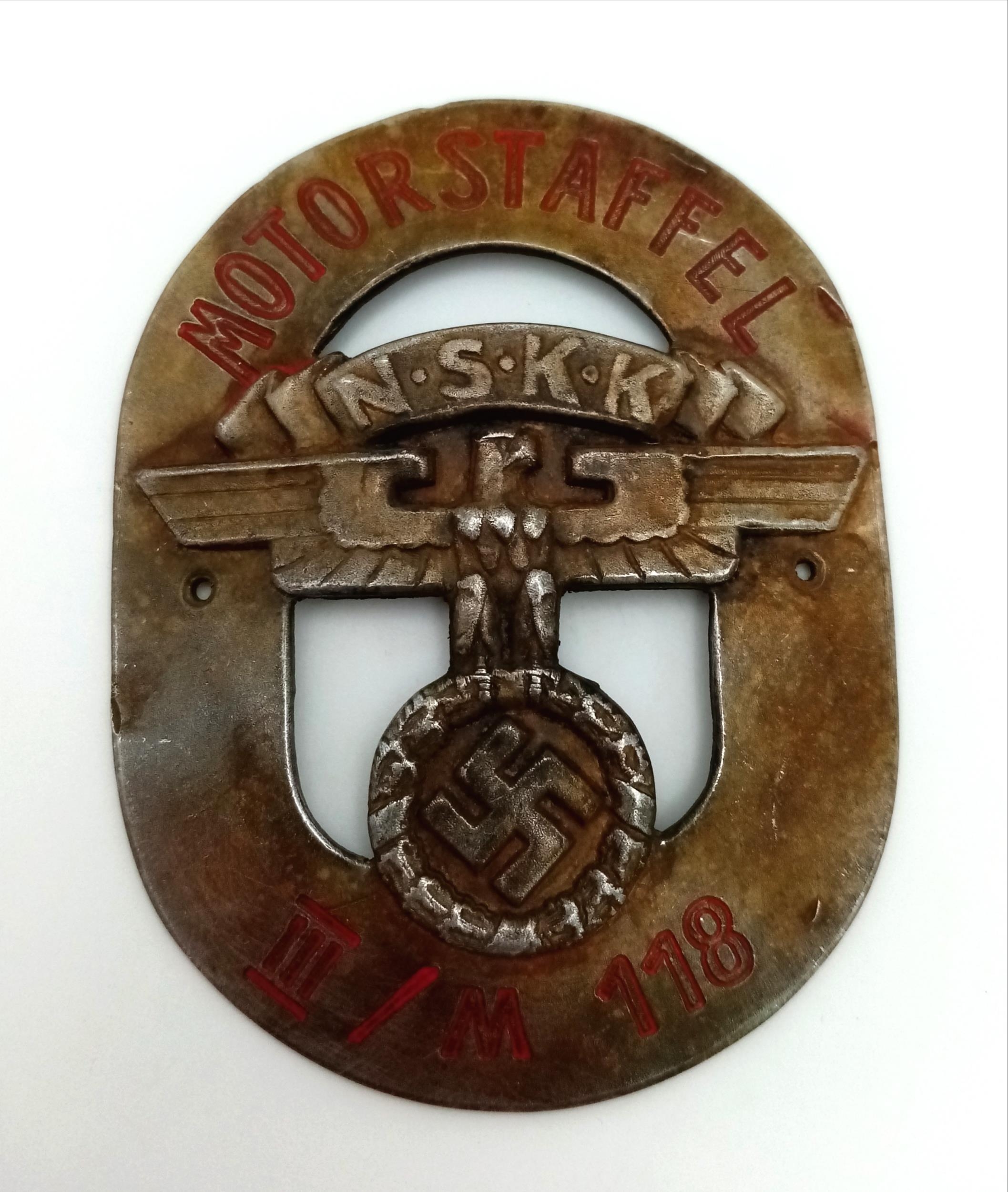 3rd Reich NSKK (Transport Corps) Unit 118 Motor Squadron Sleeve Badge.