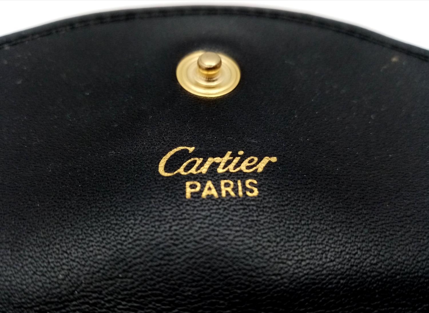 A Cartier Black Panther Coin Pouch. Leather exterior with gold-toned hardware and press stud - Image 7 of 10