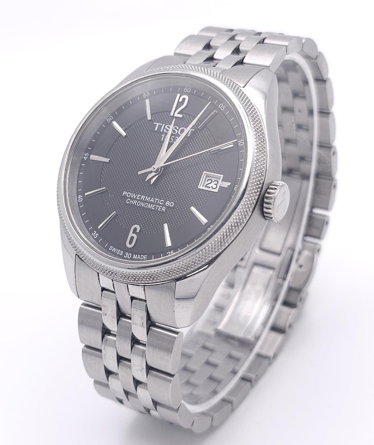 A Tissot Powermatic 80 Gents Watch. Stainless steel bracelet and case - 41mm. Black dial with date - Image 22 of 28