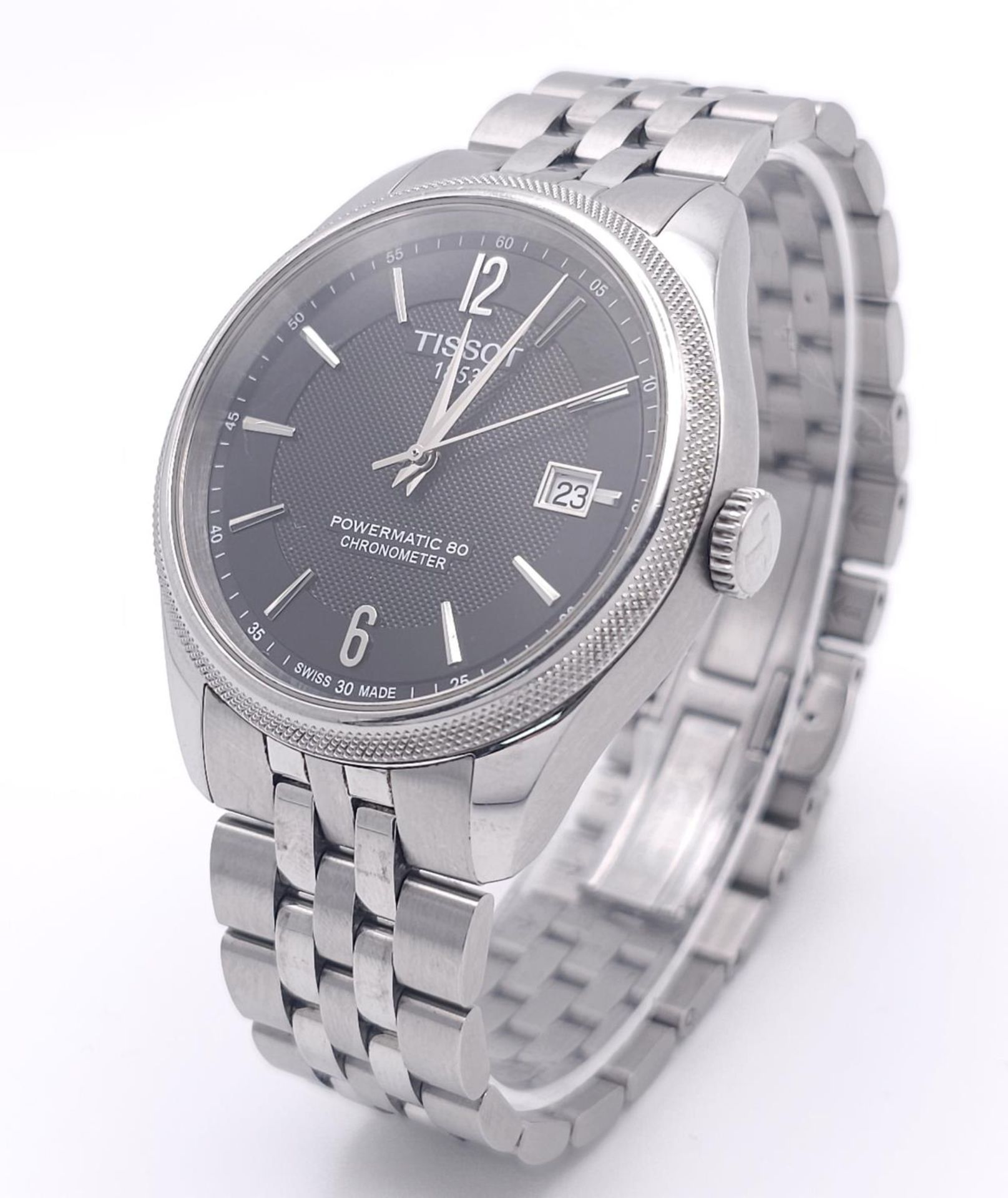 A Tissot Powermatic 80 Gents Watch. Stainless steel bracelet and case - 41mm. Black dial with date - Bild 22 aus 28